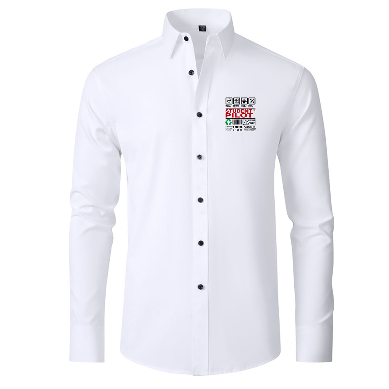 Student Pilot Label Designed Long Sleeve Shirts