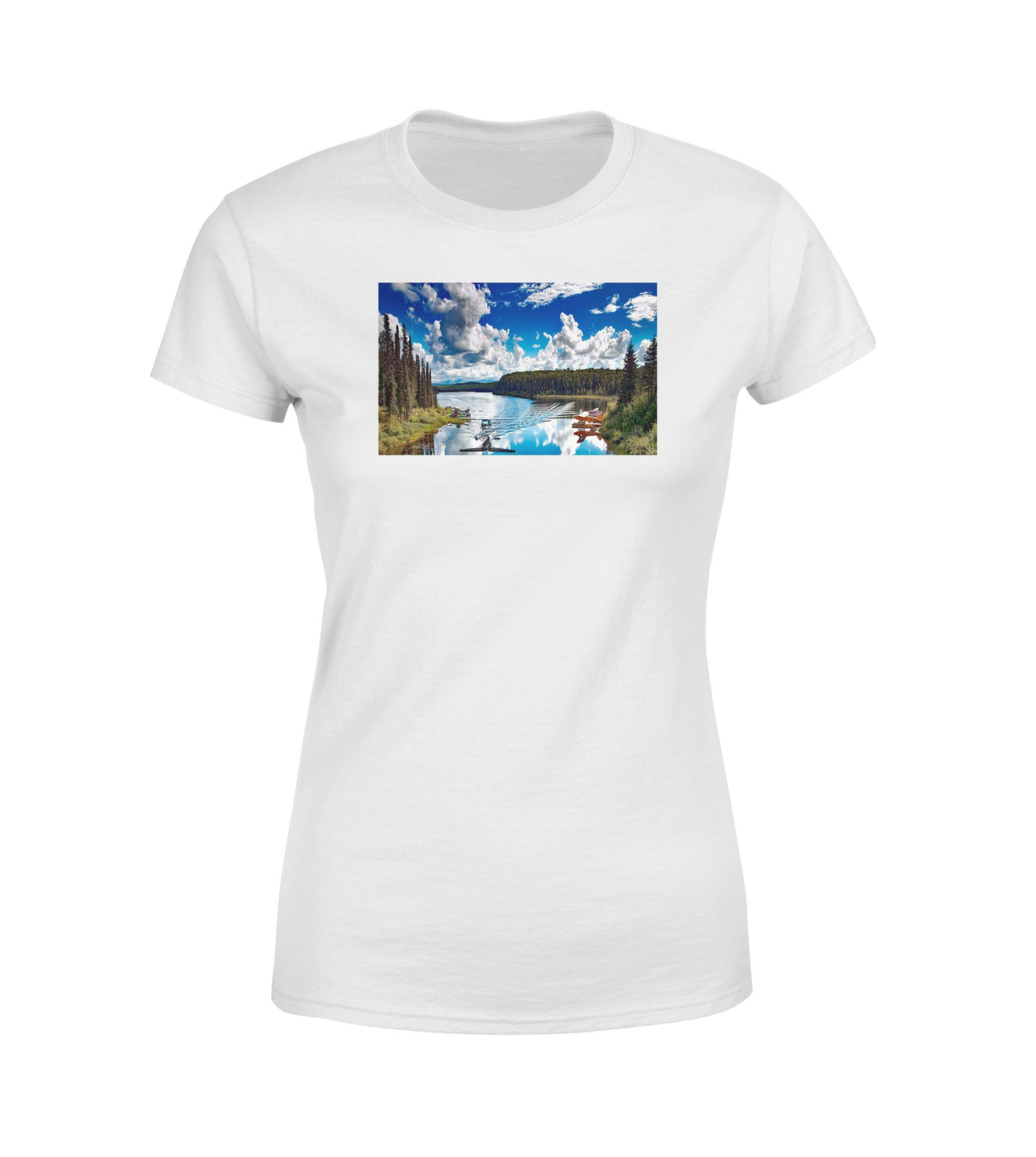 Amazing Scenary & Sea Planes Designed Women T-Shirts