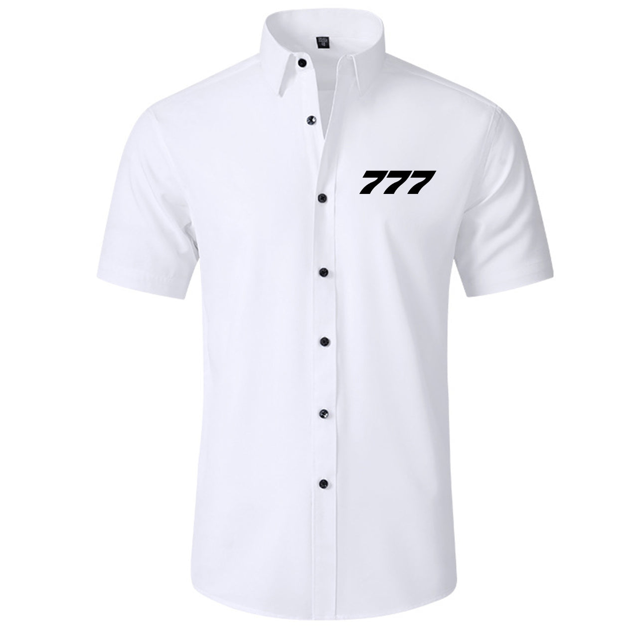 777 Flat Text Designed Short Sleeve Shirts