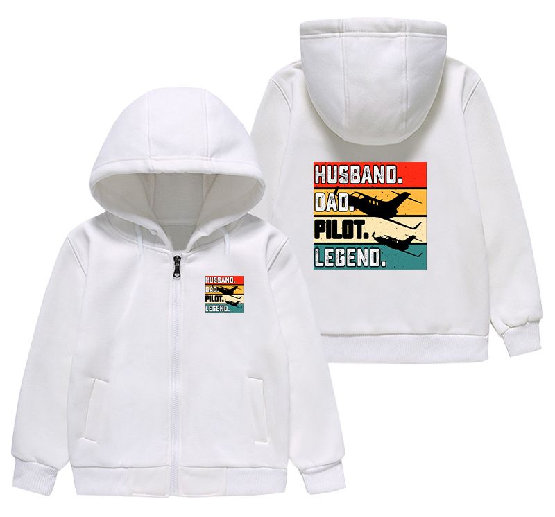 Husband & Dad & Pilot & Legend Designed "CHILDREN" Zipped Hoodies