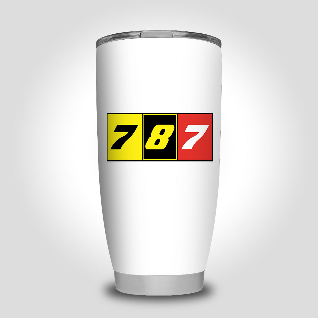 Flat Colourful 787 Designed Tumbler Travel Mugs