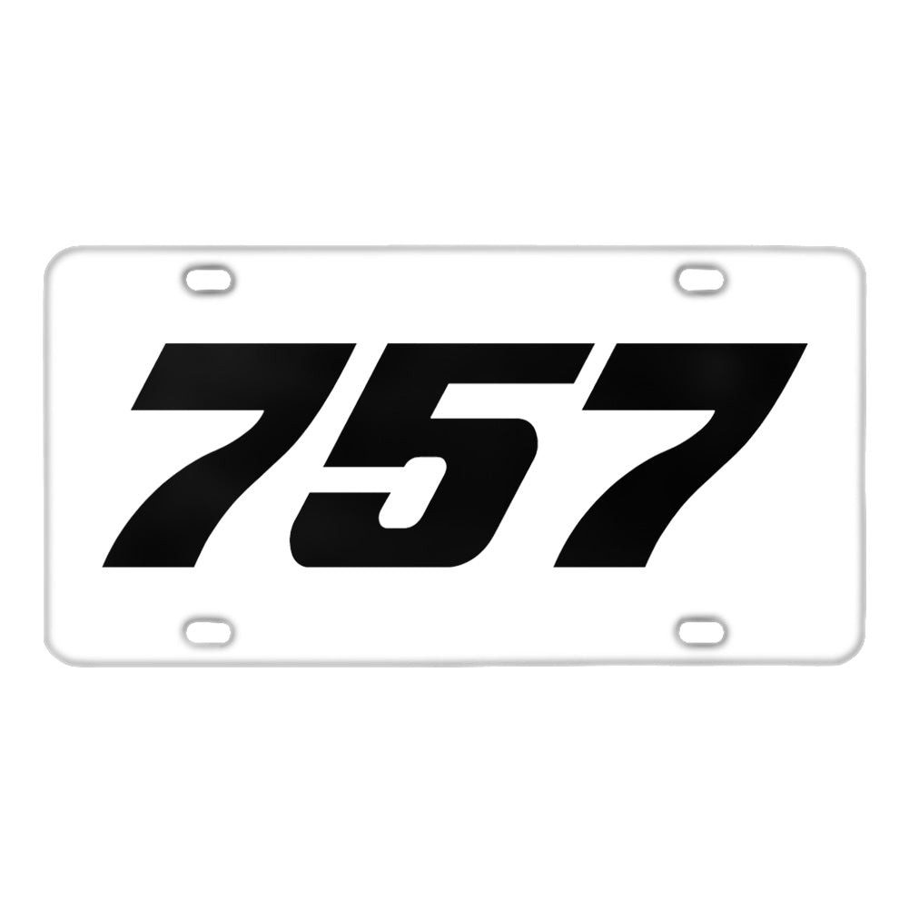 757 Flat Text Designed Metal (License) Plates