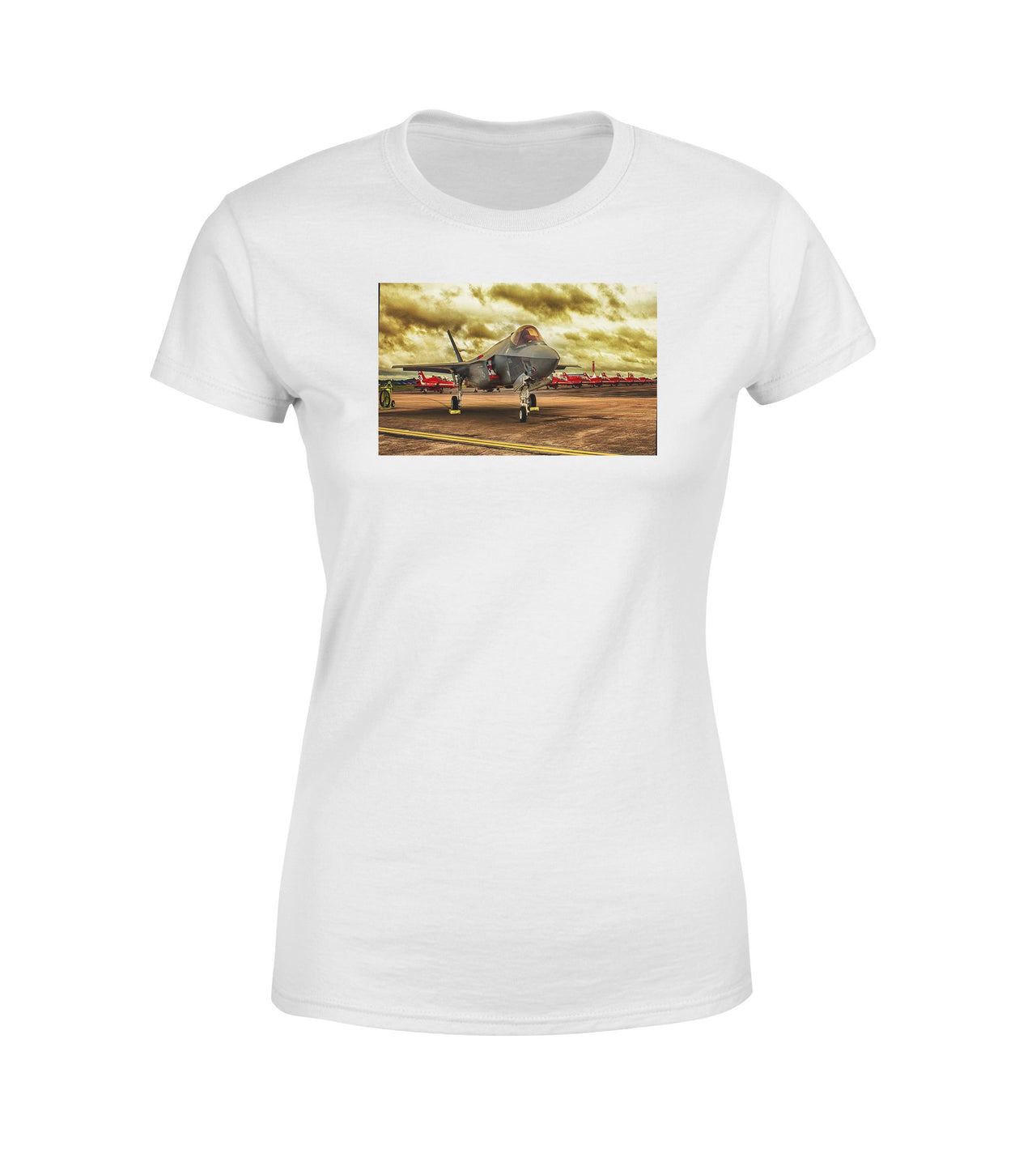 Fighter Jet 35 at Airbase Designed Women T-Shirts
