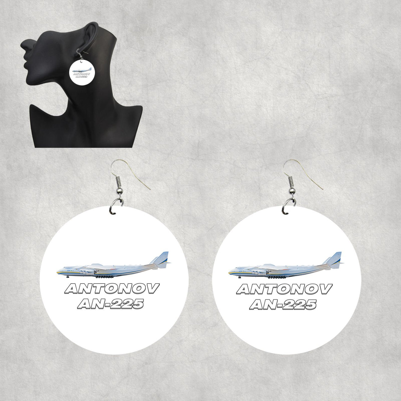 The Antonov AN-225 Designed Wooden Drop Earrings