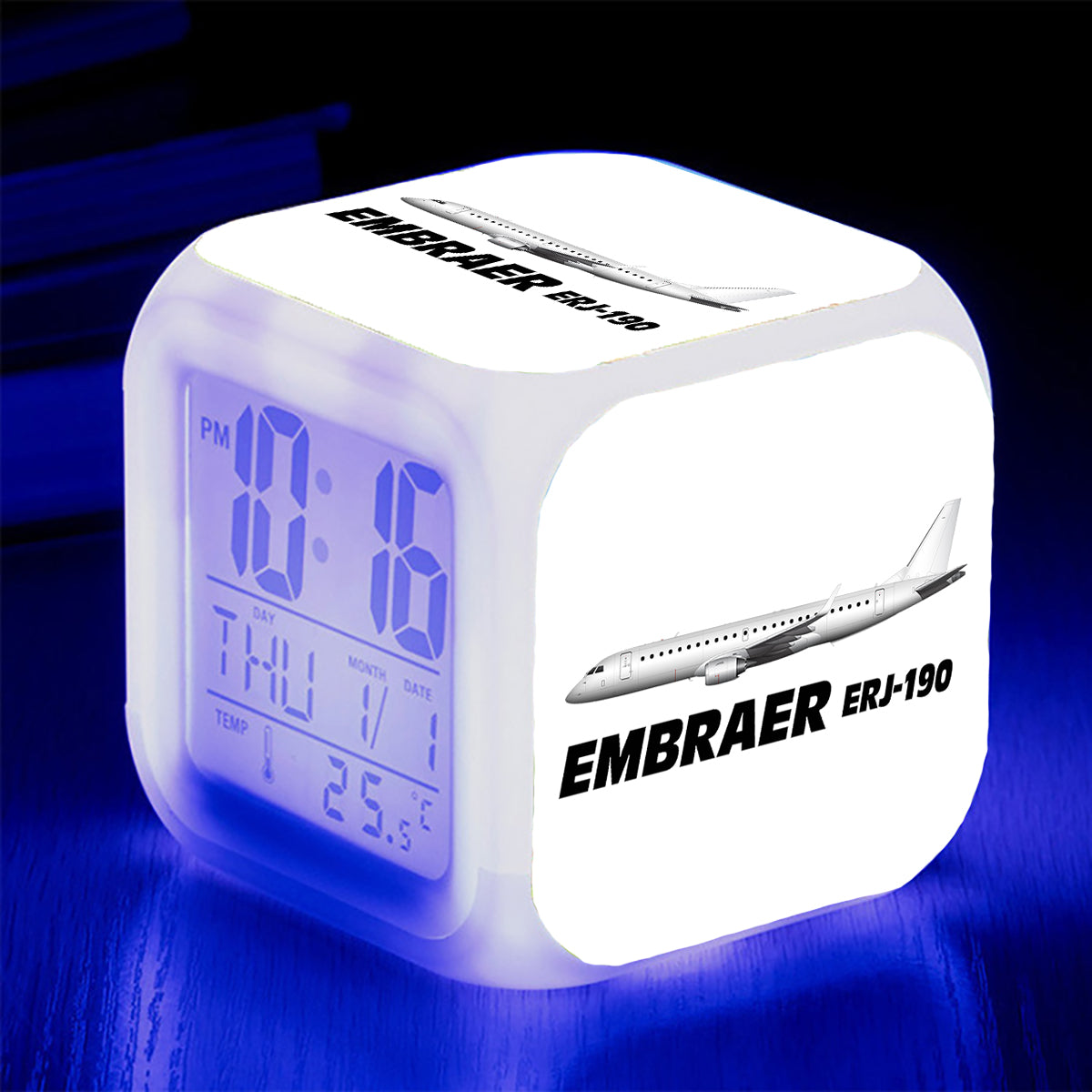 The Embraer ERJ-190 Designed "7 Colour" Digital Alarm Clock