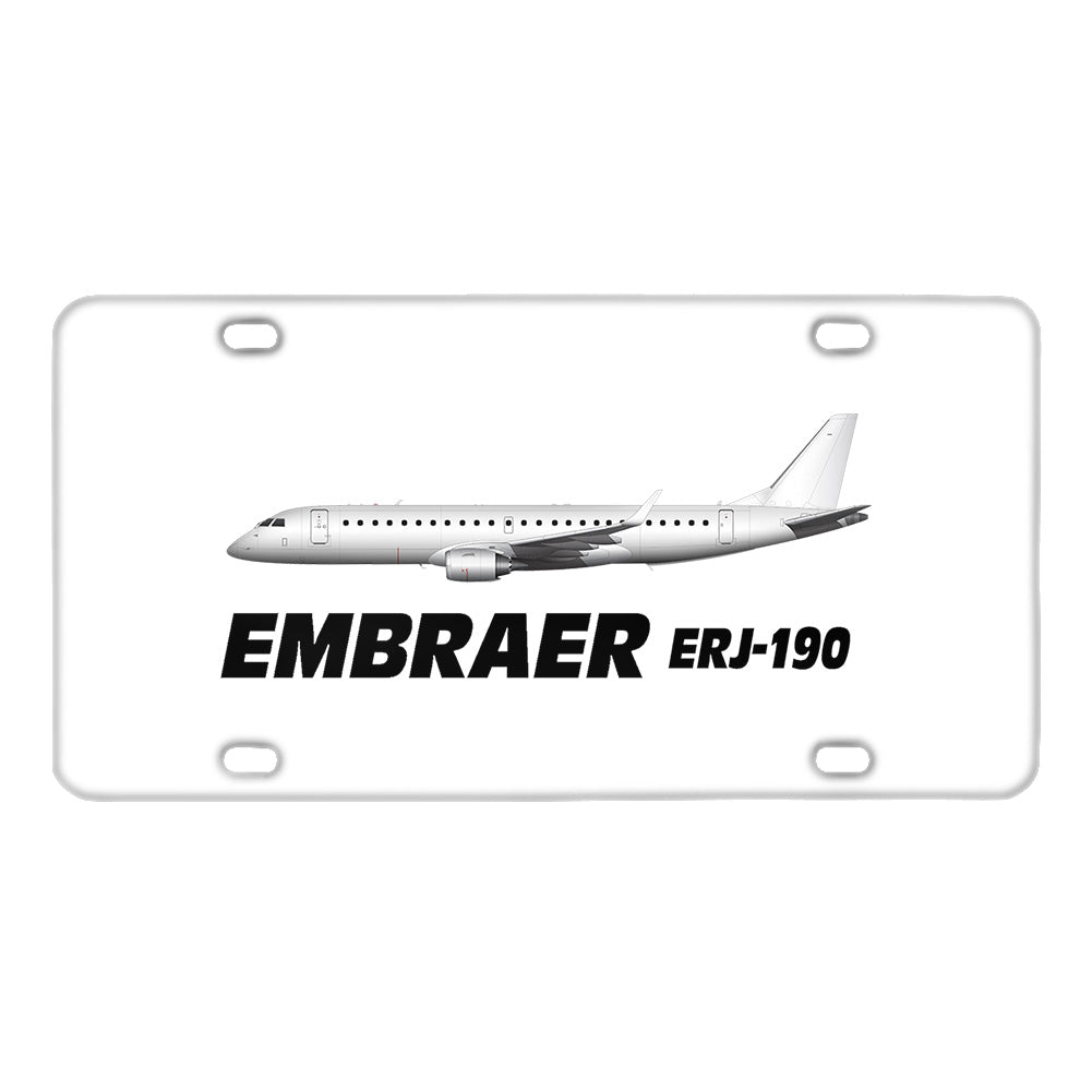 The Embraer ERJ-190 Designed Metal (License) Plates