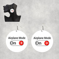 Thumbnail for Airplane Mode On Designed Wooden Drop Earrings