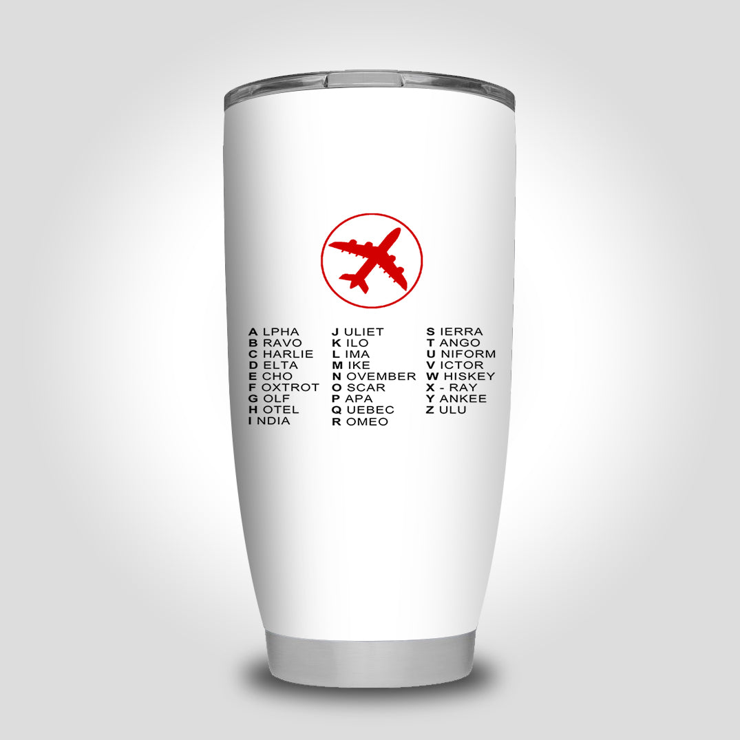 Aviation Alphabet 2 Designed Tumbler Travel Mugs