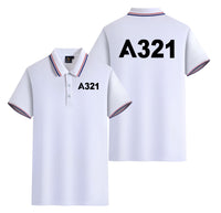 Thumbnail for A321 Flat Text Designed Stylish Polo T-Shirts (Double-Side)