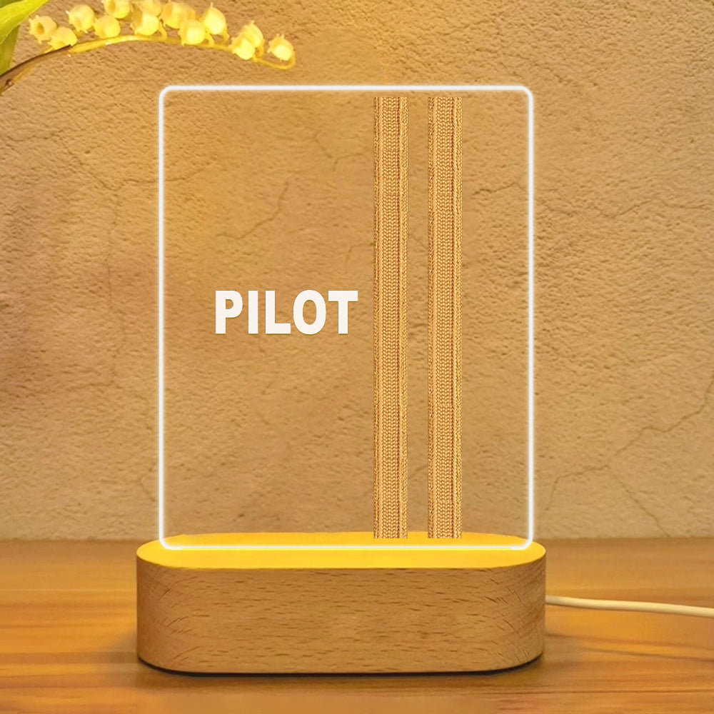 PILOT & Epaulettes 2 Lines Designed Night Lamp