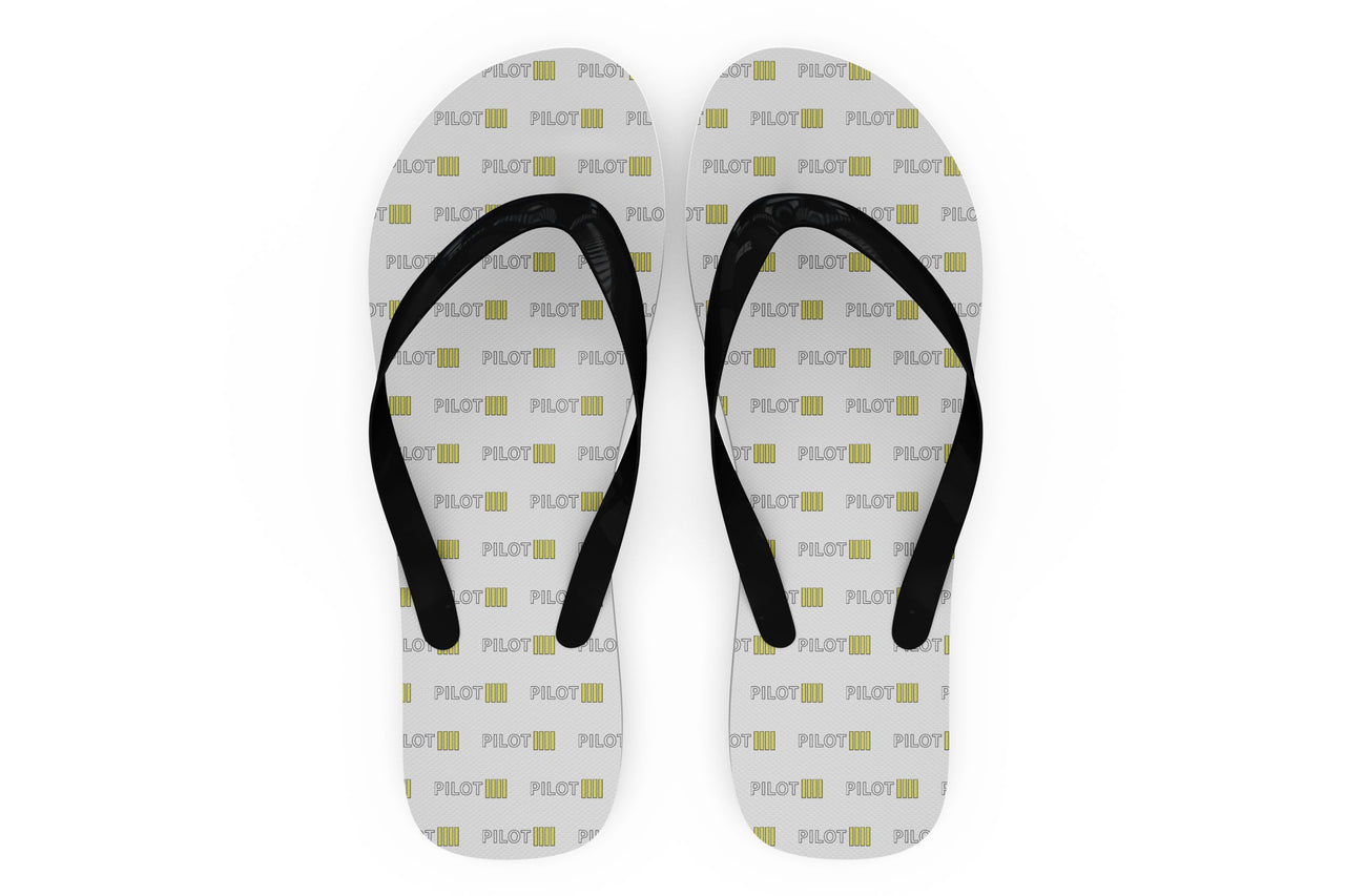 Pilot & Stripes (4 Lines) Designed Slippers (Flip Flops)