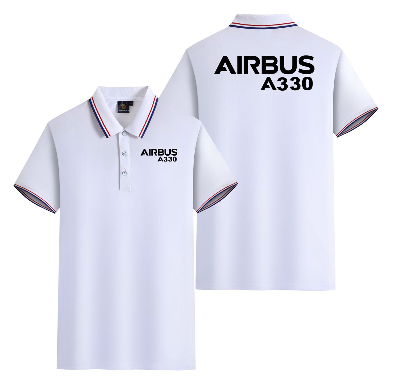 Airbus A330 & Text Designed Stylish Polo T-Shirts (Double-Side)