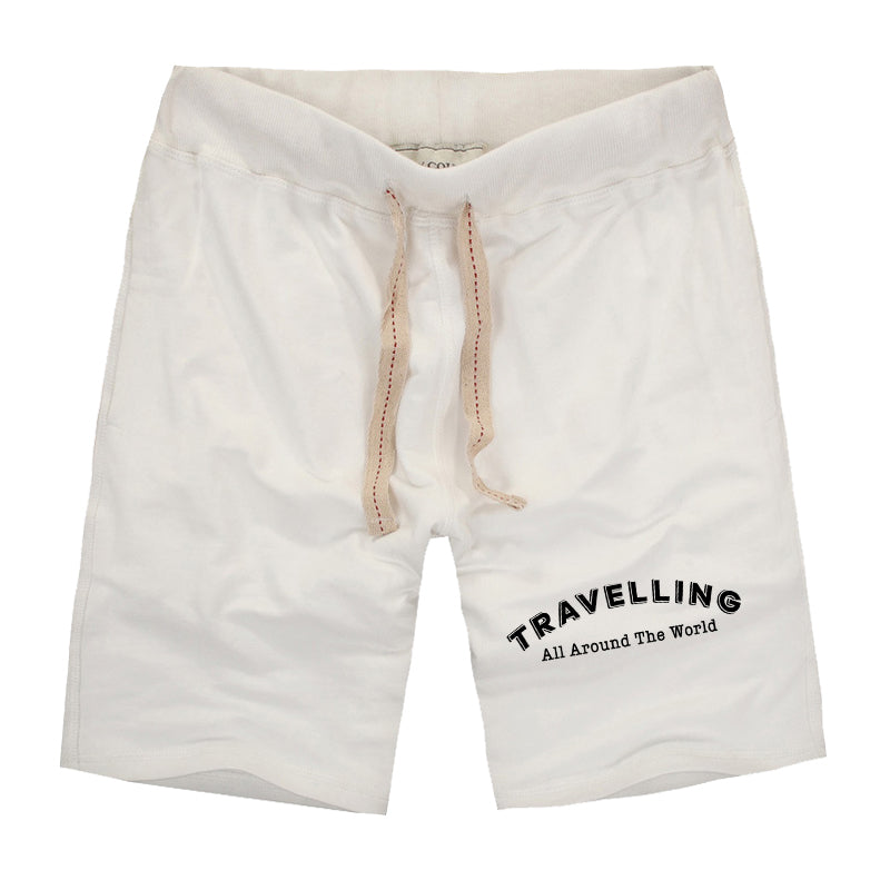 Travelling All Around The World Designed Cotton Shorts