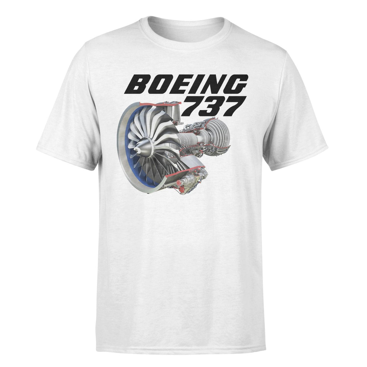 Boeing 737+Text & CFM LEAP-1 Engine Designed T-Shirts