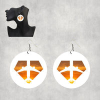 Thumbnail for Supermen of The Skies (Sunset) Designed Wooden Drop Earrings