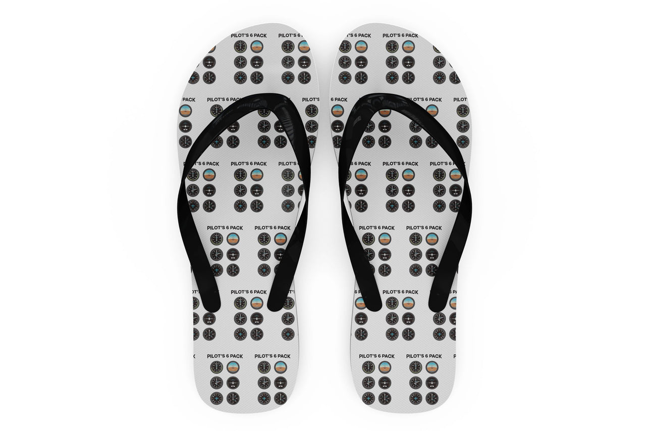 Pilot's 6 Pack Designed Slippers (Flip Flops)