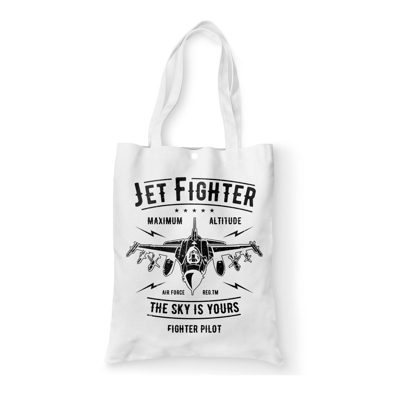 Jet Fighter - The Sky is Yours Designed Tote Bags