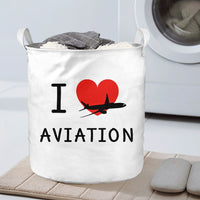 Thumbnail for I Love Aviation Designed Laundry Baskets