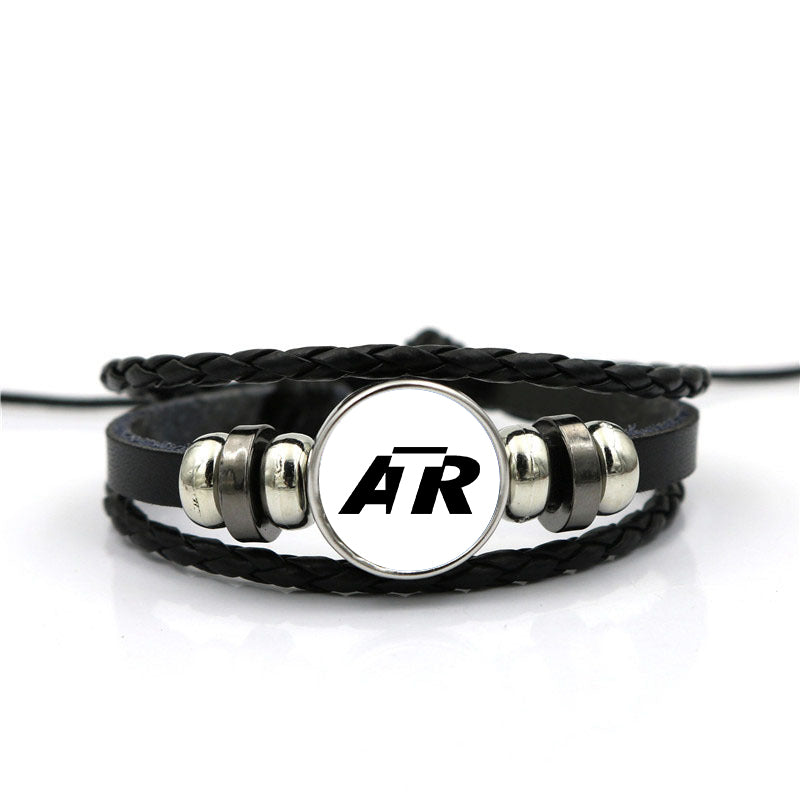 ATR & Text Designed Leather Bracelets