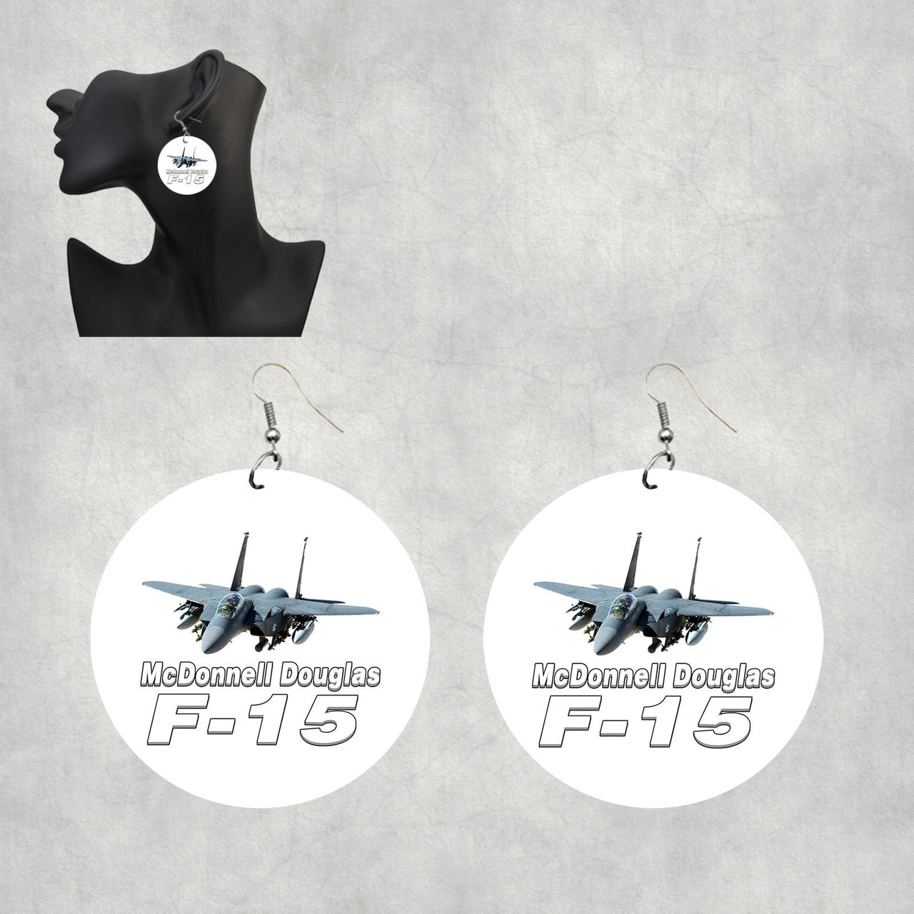 The McDonnell Douglas F15 Designed Wooden Drop Earrings