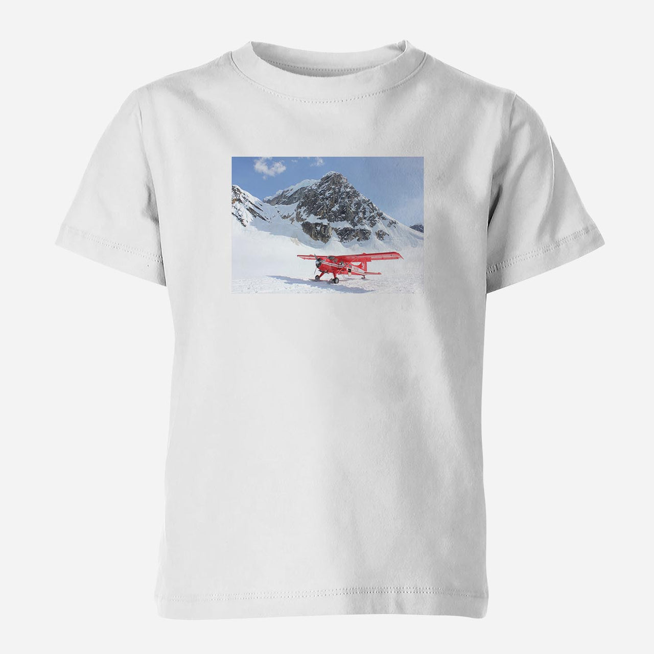 Amazing Snow Airplane Designed Children T-Shirts