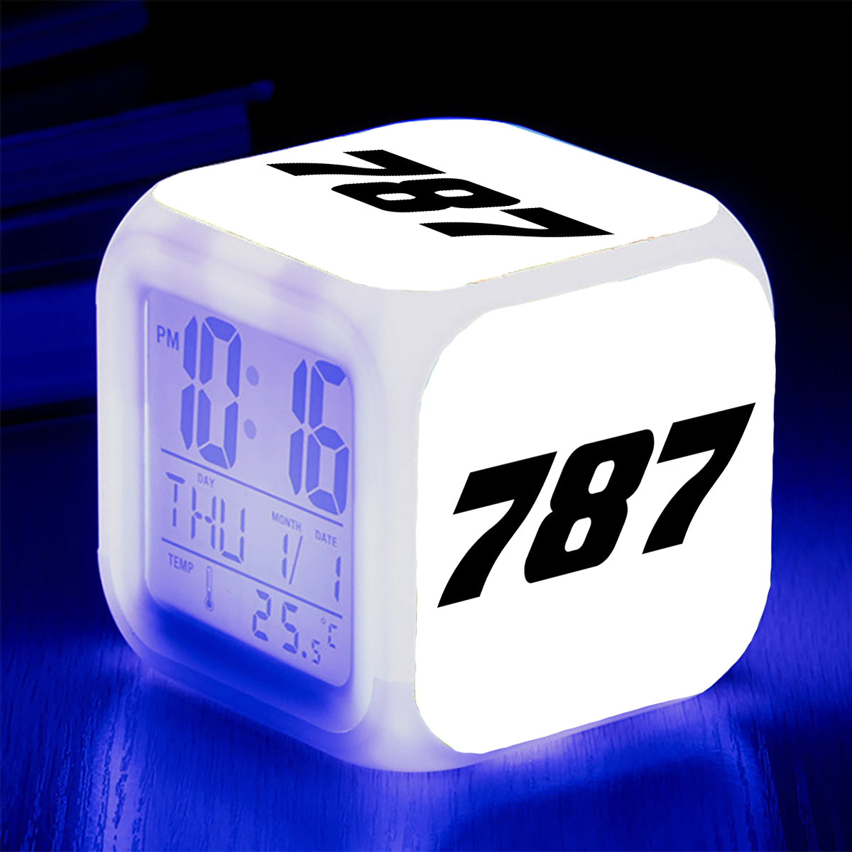 787 Flat Text Designed "7 Colour" Digital Alarm Clock