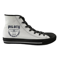 Thumbnail for Pilots Looking Down at People Since 1903 Designed Long Canvas Shoes (Women)