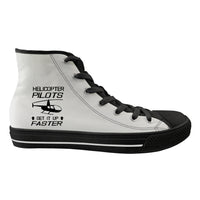 Thumbnail for Helicopter Pilots Get It Up Faster Designed Long Canvas Shoes (Women)