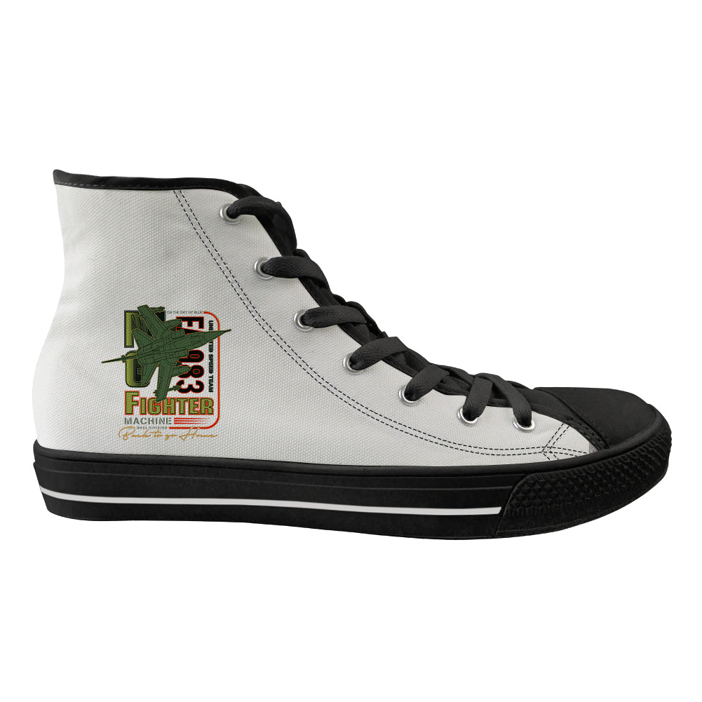 Fighter Machine Designed Long Canvas Shoes (Women)