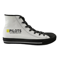 Thumbnail for Pilots They Know How To Fly Designed Long Canvas Shoes (Men)