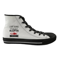 Thumbnail for I Don't Always Stop and Look at Helicopters Designed Long Canvas Shoes (Women)