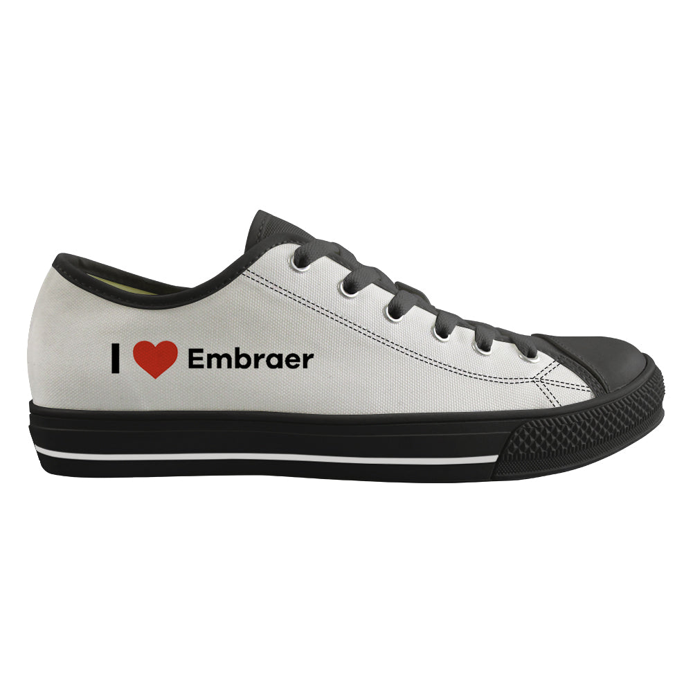 I Love Embraer Designed Canvas Shoes (Men)