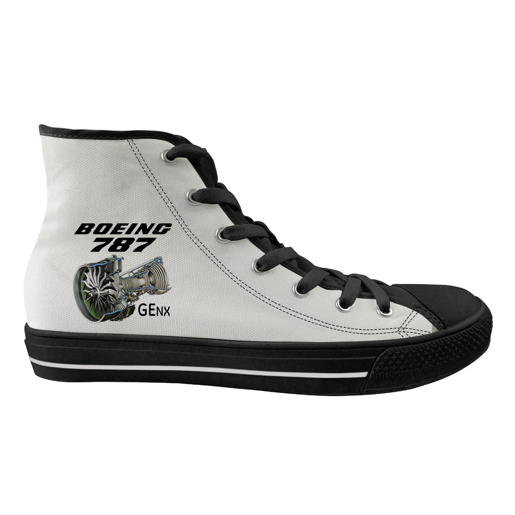 Boeing 787 & GENX Engine Designed Long Canvas Shoes (Women)