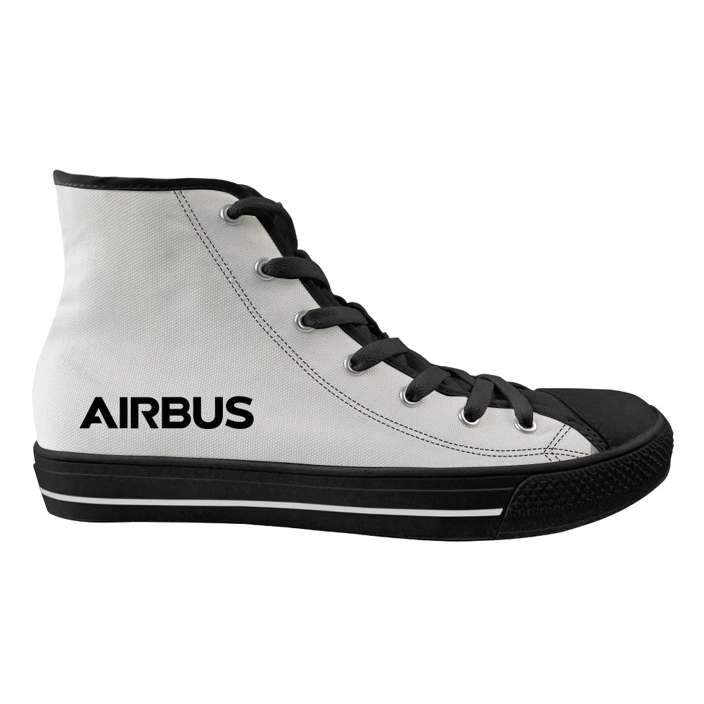 Airbus & Text Designed Long Canvas Shoes (Women)
