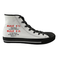 Thumbnail for Rule 1 - Pilot is Always Correct Designed Long Canvas Shoes (Men)