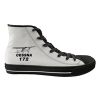 Thumbnail for The Cessna 172 Designed Long Canvas Shoes (Women)