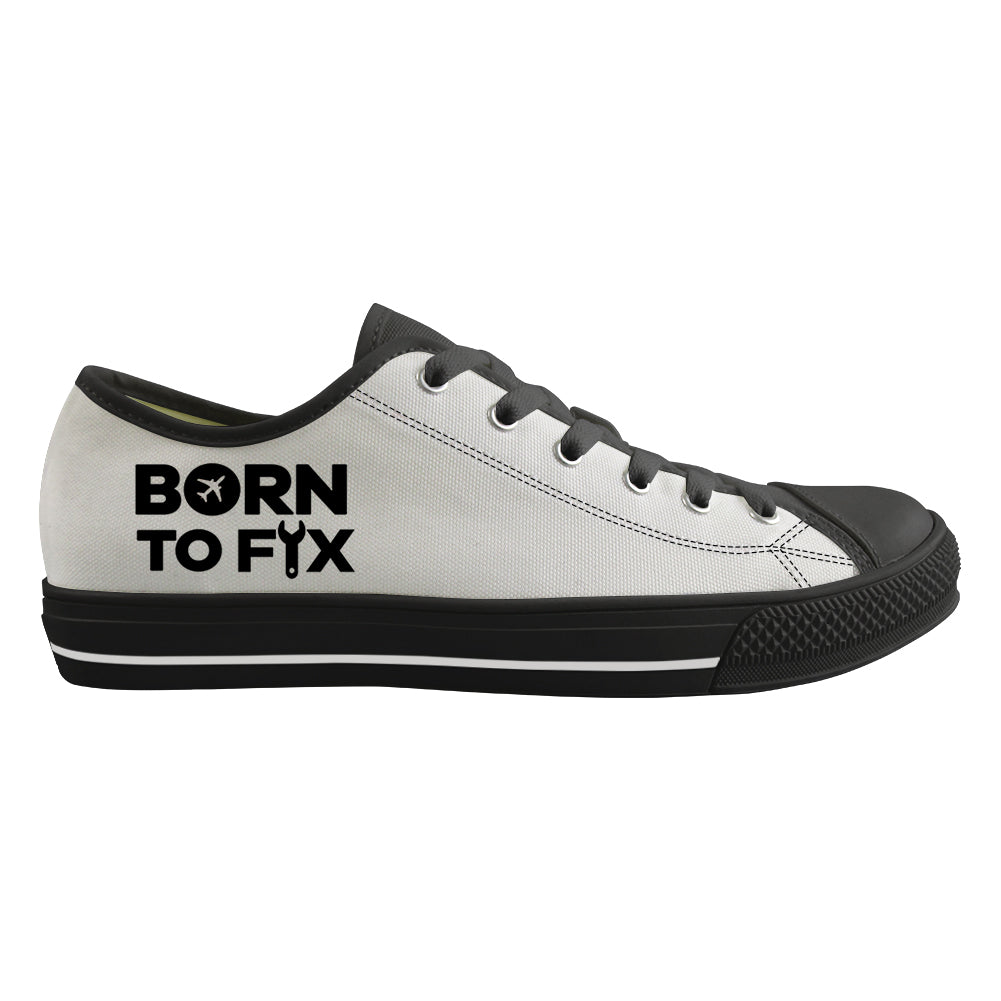 Born To Fix Airplanes Designed Canvas Shoes (Men)