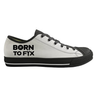 Thumbnail for Born To Fix Airplanes Designed Canvas Shoes (Men)