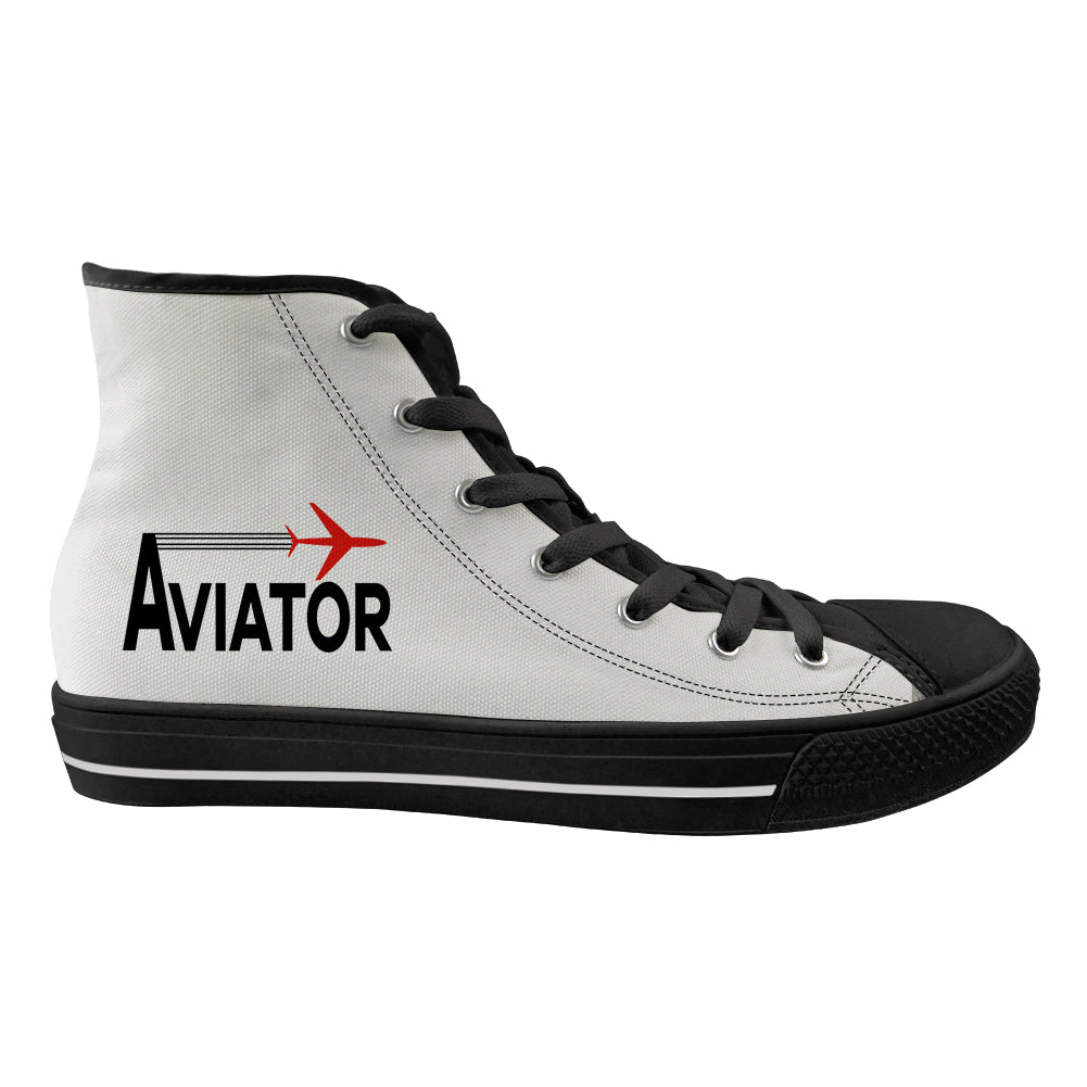 Aviator Designed Long Canvas Shoes (Women)