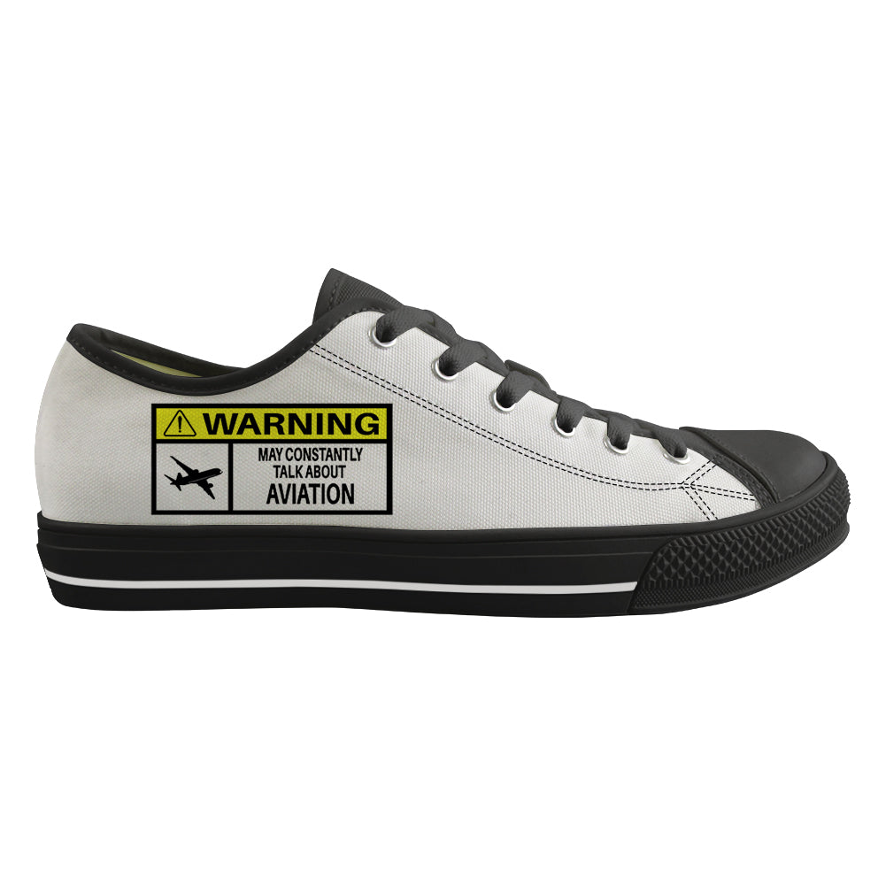 Warning May Constantly Talk About Aviation Designed Canvas Shoes (Women)