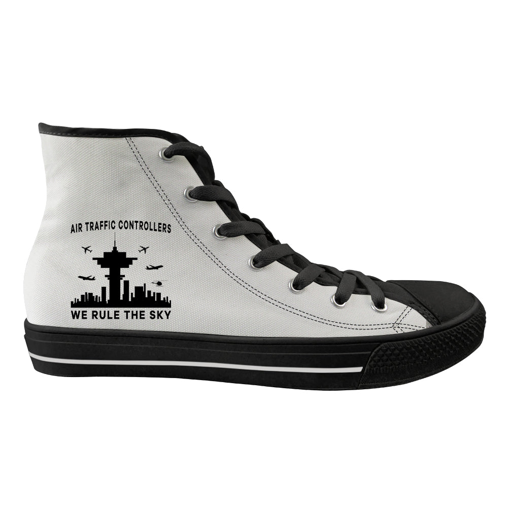 Air Traffic Controllers - We Rule The Sky Designed Long Canvas Shoes (Women)