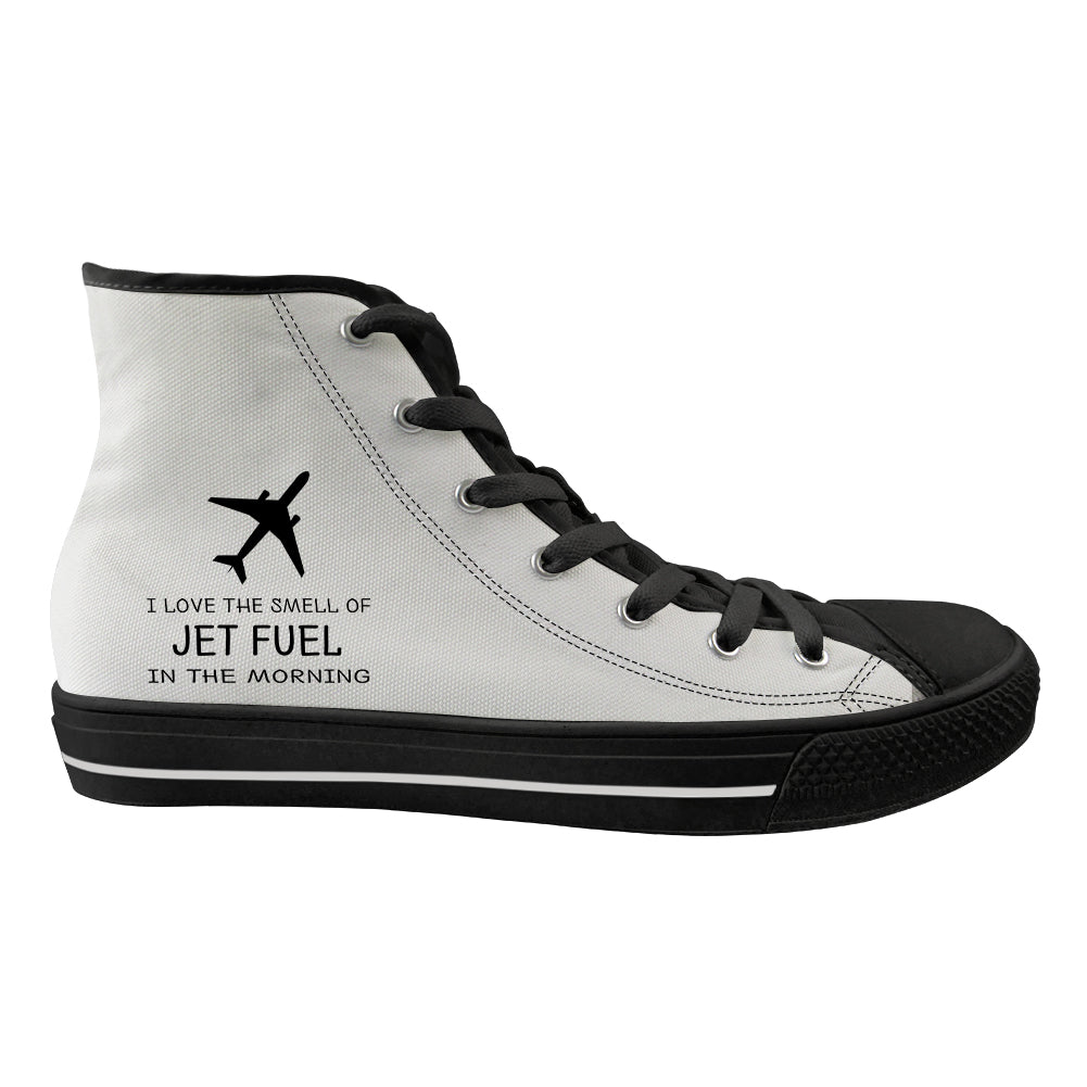 I Love The Smell Of Jet Fuel In The Morning Designed Long Canvas Shoes (Women)