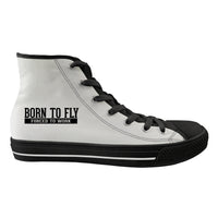 Thumbnail for Born To Fly Forced To Work Designed Long Canvas Shoes (Men)