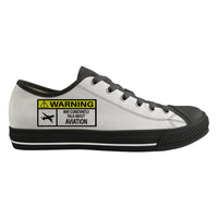 Thumbnail for Warning May Constantly Talk About Aviation Designed Canvas Shoes (Men)