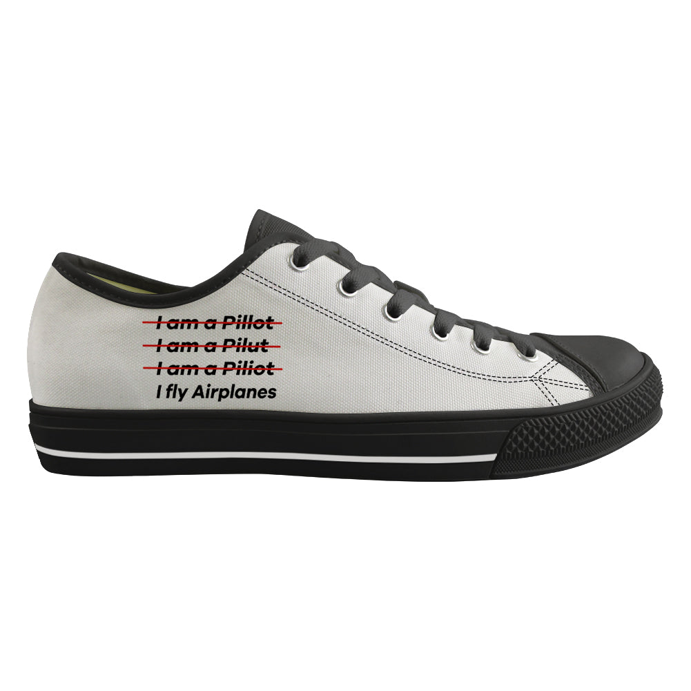 I Fly Airplanes Designed Canvas Shoes (Women)