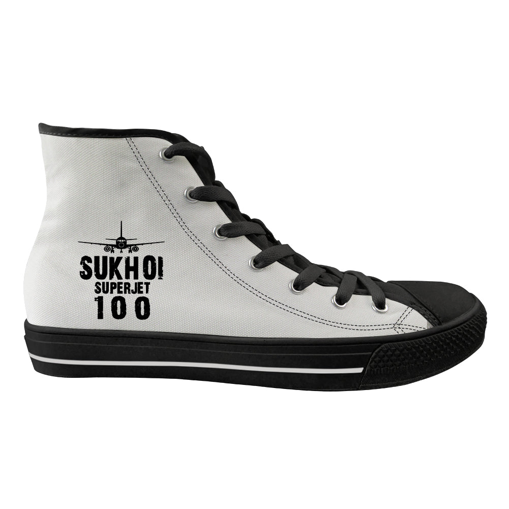 Sukhoi Superjet 100 & Plane Designed Long Canvas Shoes (Men)