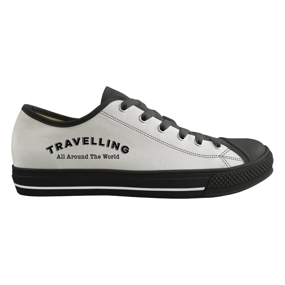 Travelling All Around The World Designed Canvas Shoes (Women)