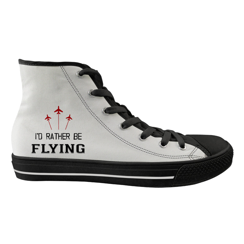 I'D Rather Be Flying Designed Long Canvas Shoes (Men)