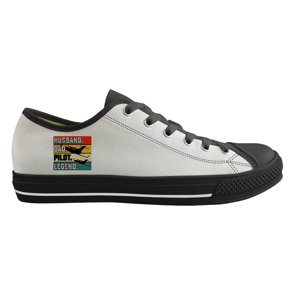 Husband & Dad & Pilot & Legend Designed Canvas Shoes (Men)