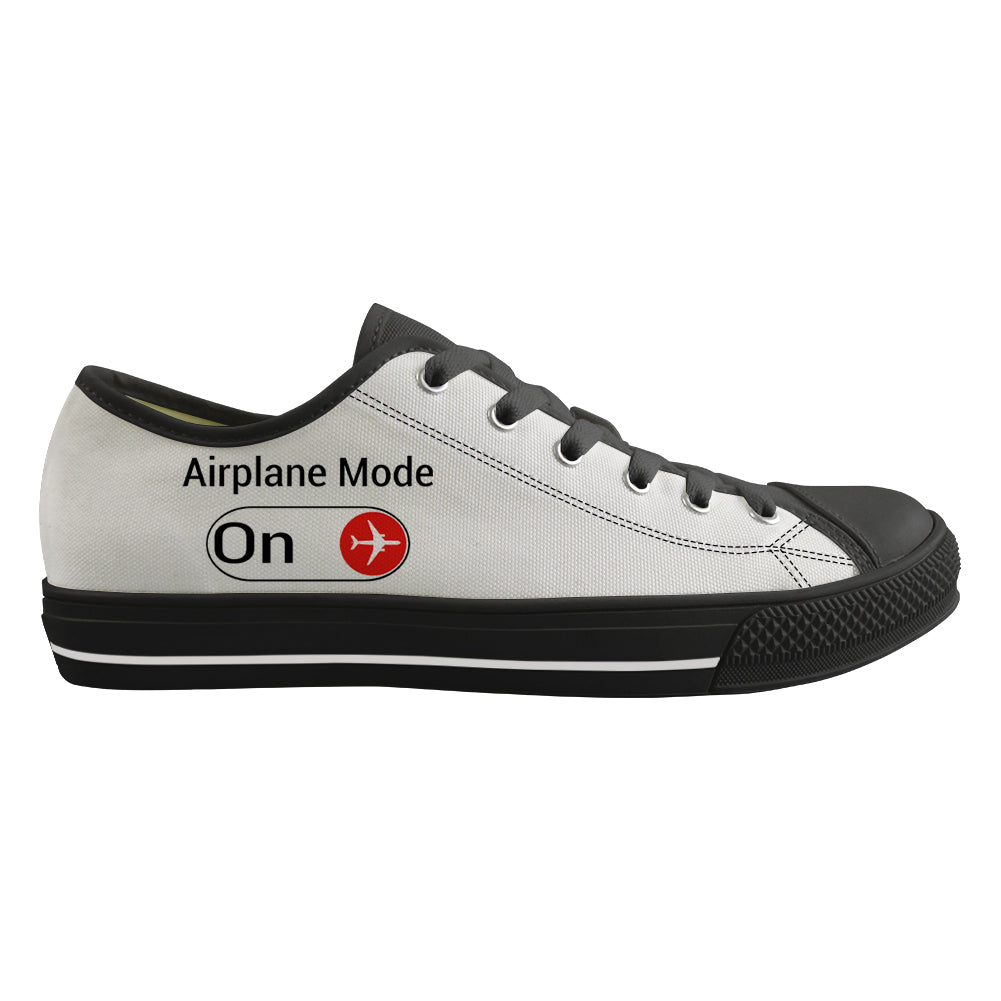 Airplane Mode On Designed Canvas Shoes (Women)